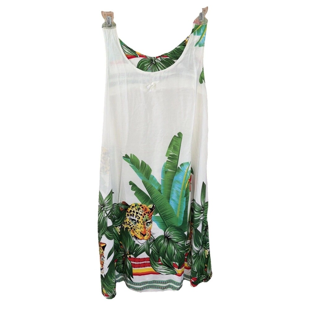 Shift A Line Dress Sleeveless Pocket Pullover Cover Up 18x35” S Semi Sheer